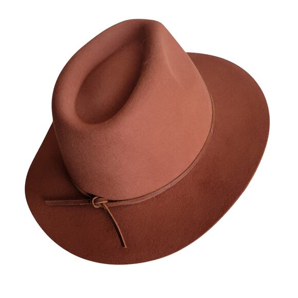 Brixton Hat Wesley Fedora Medium 100% Wool Felt Caramel New With Tags Unisex - Picture 1 of 12